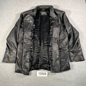 Adler Collection Black Genuine Lambskin Leather Blazer Jacket Mens XL